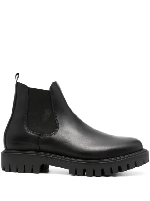 Tommy Hilfiger round-toe slip-on leather boots Black FM0FM04755