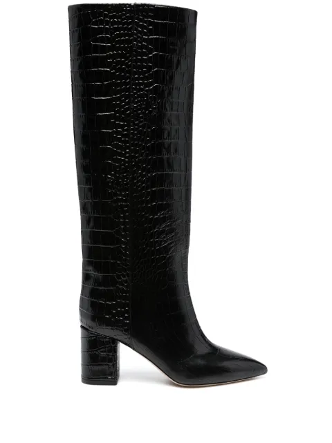 Paris Texas Anja 70mm crocodile-embossed boots Black PX1019XCOCO