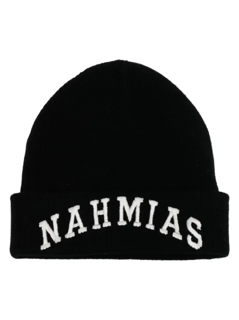 Nahmias logo-embroidered wool-cashmere blend beanie Black AW23KW2BA1G1