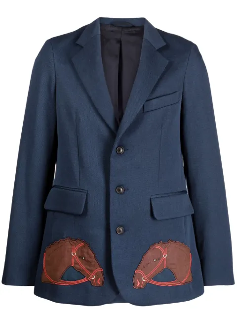 BODE Pony Appliqué suit jacket Blue MRF22SJ001