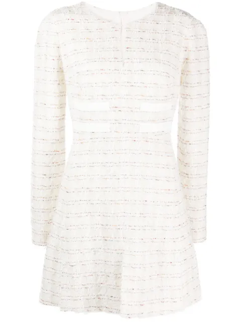 Giambattista Valli long-sleeve tweed minidress Neutrals 23CA501708MUL