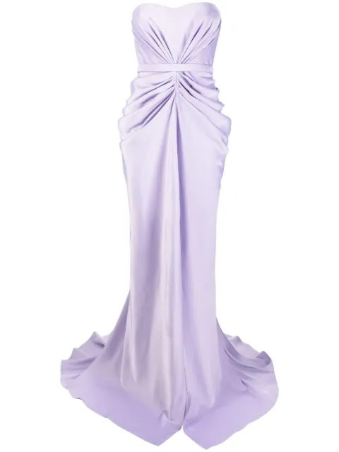 Ana Radu ruched strapless gown Purple 6103