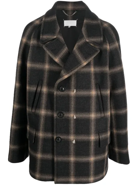 Maison Margiela x Pendleton checked wool peacoat Black S67AM0071S78242