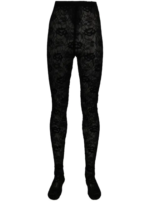 Saint Laurent lace-detailing stretch-design tights Black 759376Y4H06