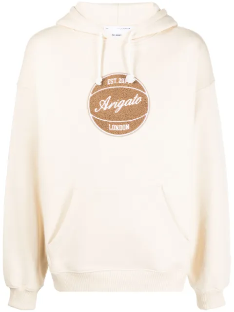 Axel Arigato logo-appliqué organic cotton hoodie Neutrals A1479003