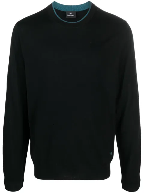PS Paul Smith logo-embroidered merino jumper Black M2R202YL21861