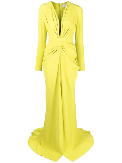 Ana Radu plunging V-neck gown Green 37805