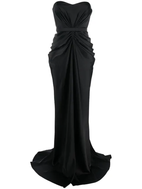 Ana Radu ruched strapless gown Black 6103