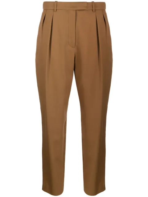 A.P.C. pleated cropped trousers Brown WOAPOF08404