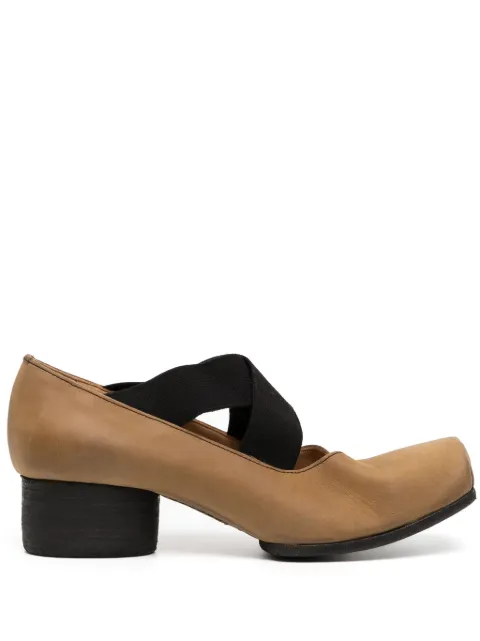 Uma Wang 40mm square-toe leather ballerina shoes Brown US9101