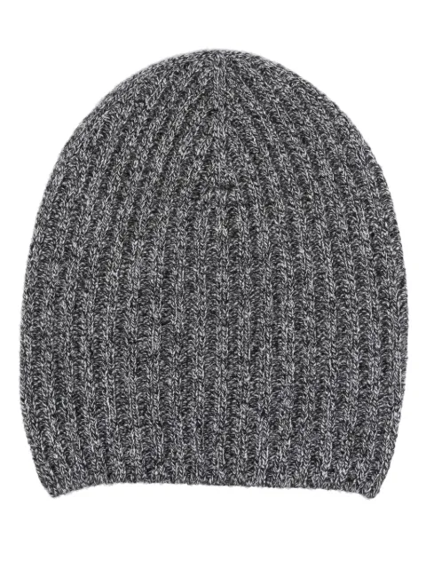 Barrie mélange-effect ribbed-knit cashmere beanie Blue C30868