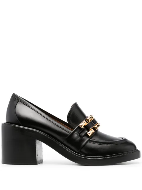 Roberto Festa Cuir 75mm block-heel loafers Black CUIR