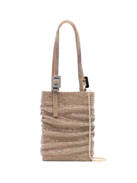 Benedetta Bruzziches rhinestone-embellished draped tote Gold FW23062