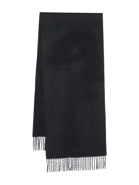 Corneliani logo-embroidered cashmere scarf Blue 92B3443829029