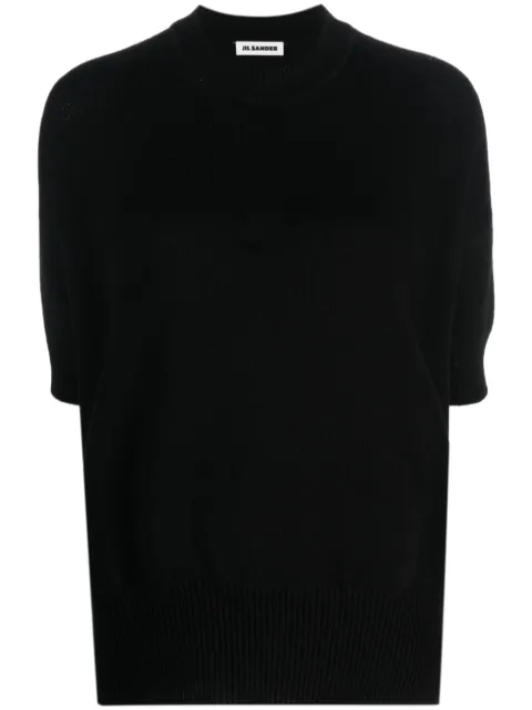 Jil Sander ribbed cashmere knitted top Black J02GP0014J13206