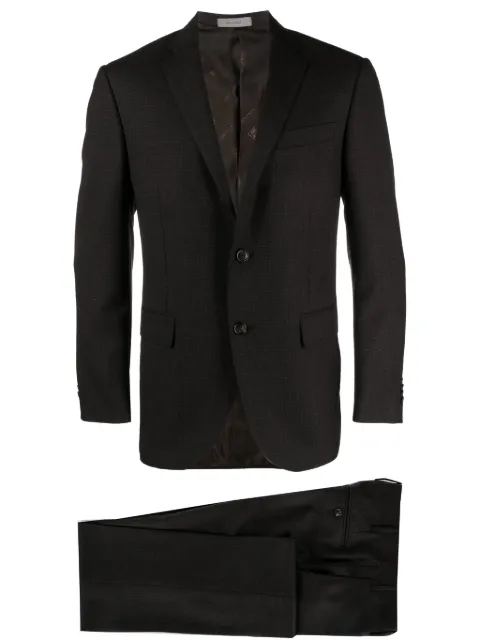 Corneliani single-breasted virgin wool suit Brown 9272223817431