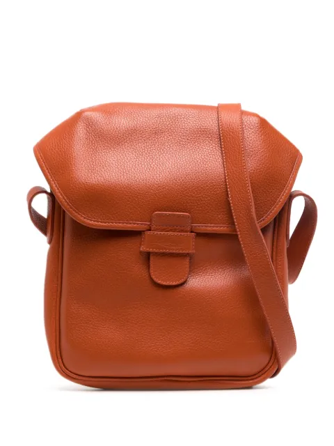 Leathersmith of London logo-debossed leather shoulder bag Orange CROSSBODYBAG
