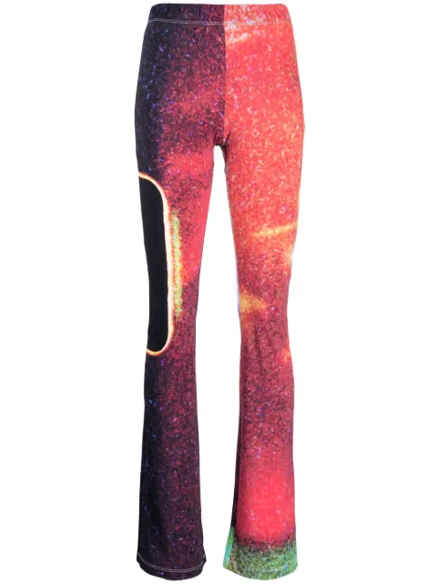MM6 Maison Margiela abstract-pattern print flared trousers Multicolour S52KA0451S24595