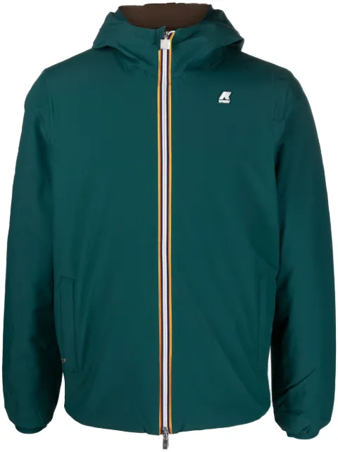 K-Way logo-appliqué hooded jacket Green K21253W