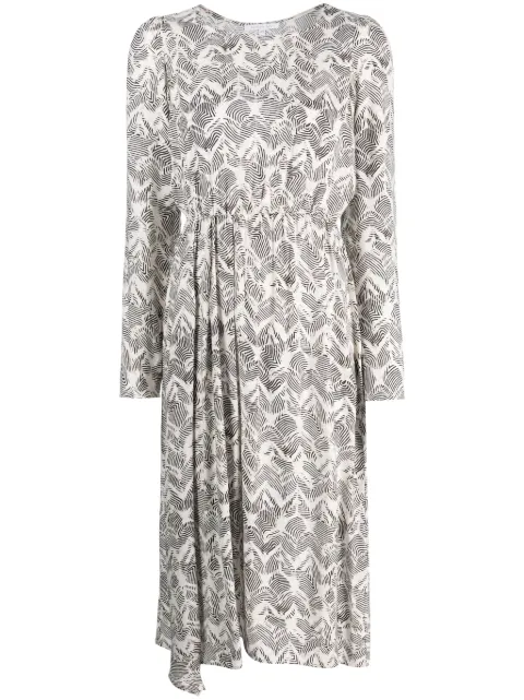 Patrizia Pepe zebra-print elasticated-waist midi dress Black 8A1221A322