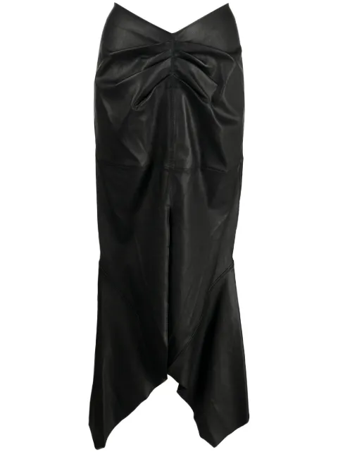 Maticevski Analogy leather midi skirt Black SK5137A