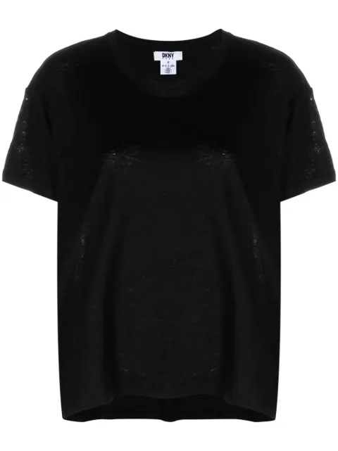 DKNY short-sleeve linen T-shirt Black P3DHCSIE
