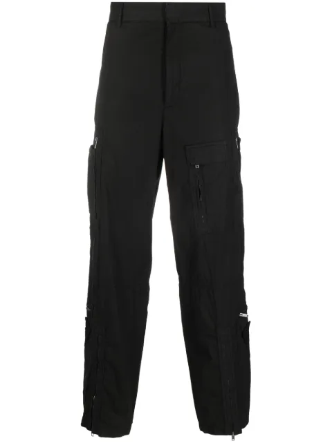 Givenchy multiple zip-pockets poplin trousers Black BM519V14U8