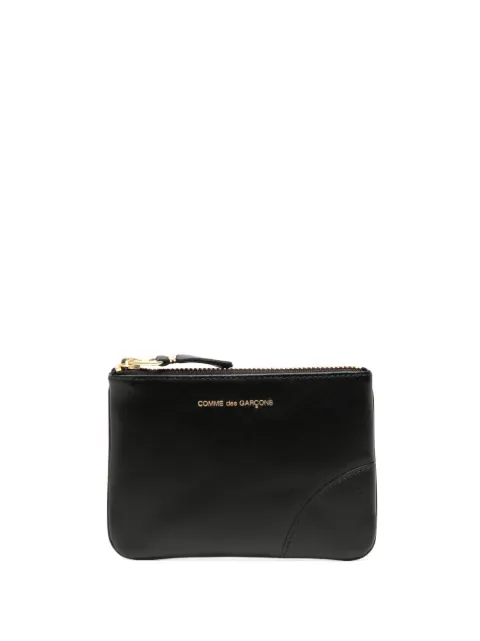 Comme Des Garçons Wallet logo-print top-zip leather wallet Black SA8100