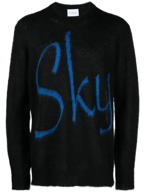 BLUE SKY INN logo-print crew-neck jumper Black BS2303KW002