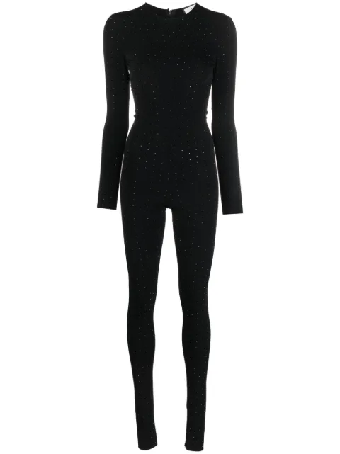NISSA long-sleeve glitter-detail jumpsuit Black SALO13455BLACK