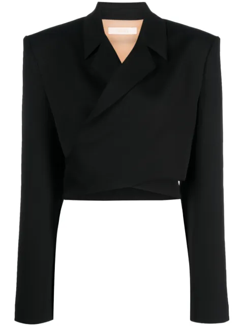 Ssheena wrap-design cropped blazer Black 23FWBACKTF23002A85