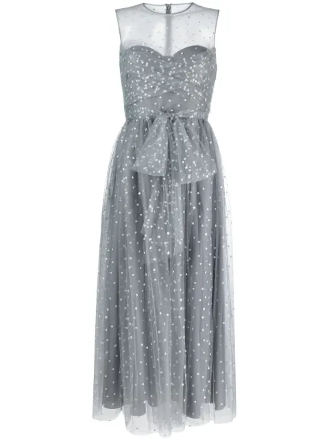 RED Valentino glitter-detail sleeveless midi dress Grey RVAHT56US
