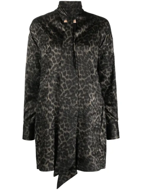 Blanca Vita leopard-print shirt dress Brown ACORUS4324