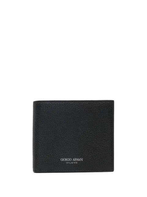 Giorgio Armani logo-stamp bi-fold leather wallet Black Y2R122YR56J