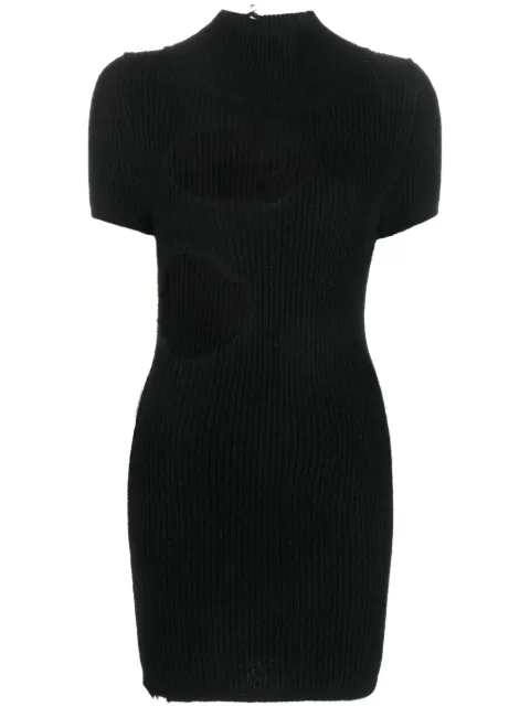 MM6 Maison Margiela cut-out ribbed minidress Black S52DA0004S18298