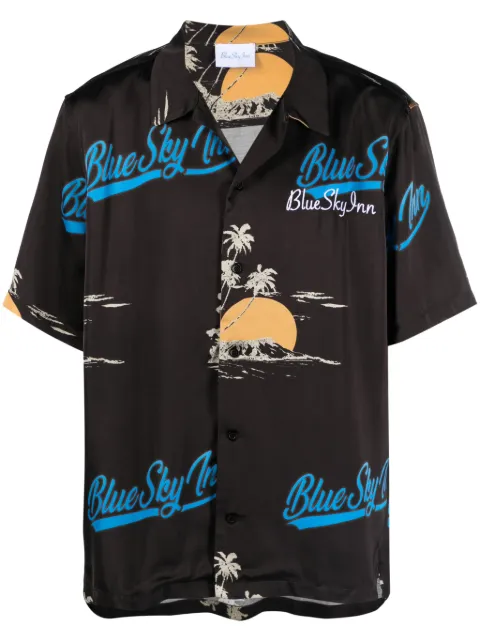 BLUE SKY INN logo-print short-sleeve shirt Black BS2303SH047