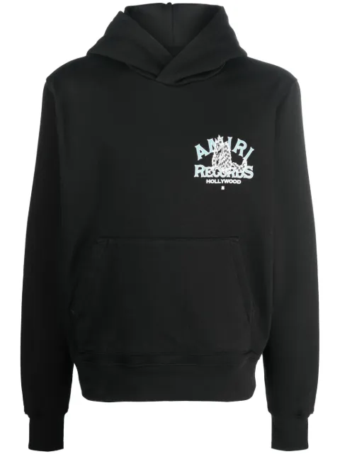 AMIRI logo-print cotton hoodie Black AW23MJG015