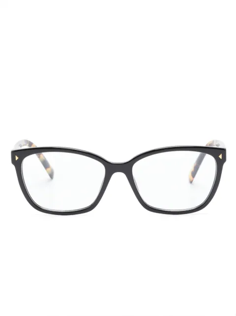 Prada Eyewear tortoiseshell-effect square-frame glasses Black PR15ZV