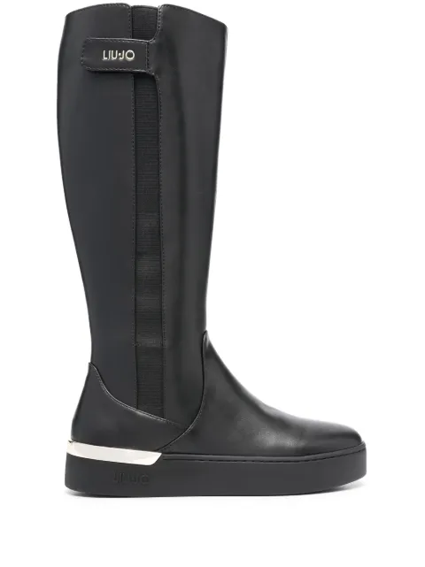 LIU JO Silvia 89 logo-print boots Black BF3053EX0142