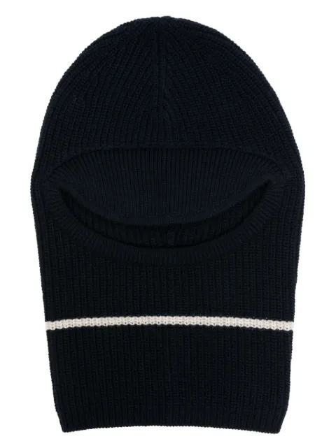 Plan C two-tone striped ribbed-knit balaclava Blue CPCCE51A00FW009