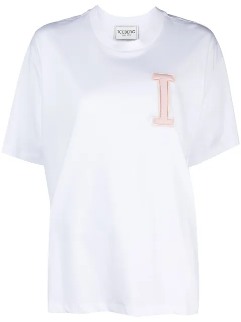 Iceberg logo-patch cotton T-shirt White F0516301