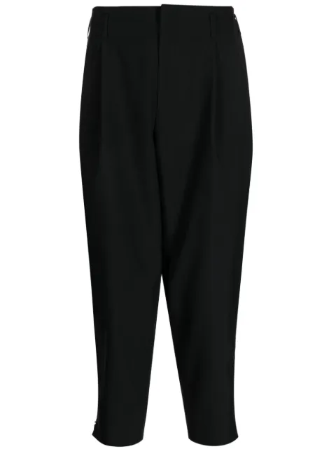 Black Comme Des Garçons tapered-leg cropped wool trousers Black 1LP022