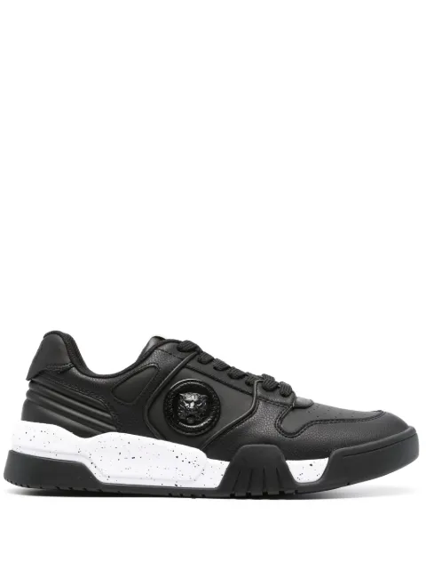 Just Cavalli logo-patch leather sneakers Black 75QA3SA1ZP382