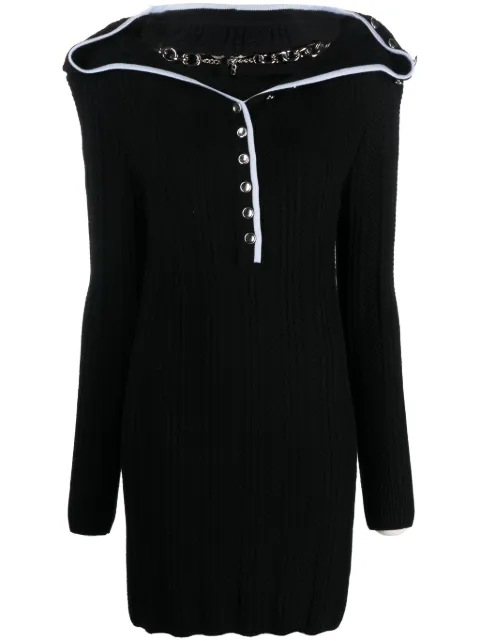 Y/Project ruffle-collar merino wool minidress Black WMDRESS41S25