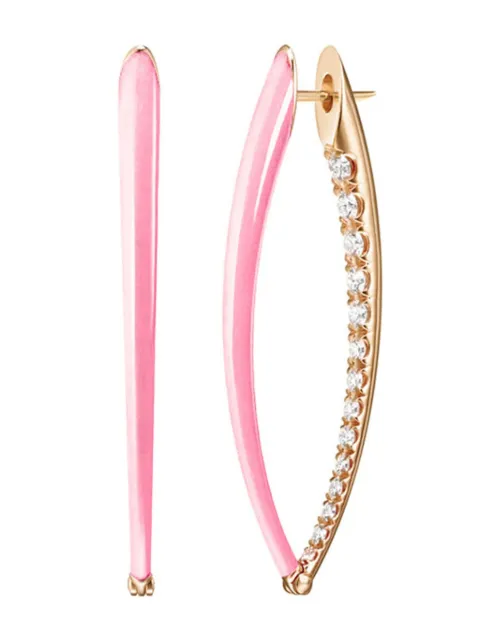 Melissa Kaye 18kt yellow gold Marissa Pink large Cristina diamond earrings Gold E1906MPY