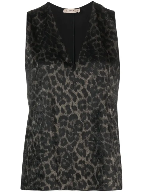 Blanca Vita Tamaya leopard-print tank top Black TAMAYA4324