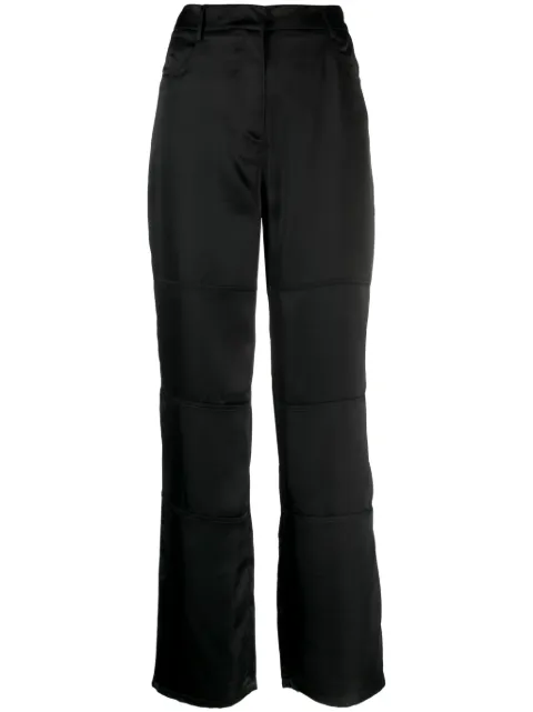 Blanca Vita straight-leg satin trousers Black PANDANUS7814