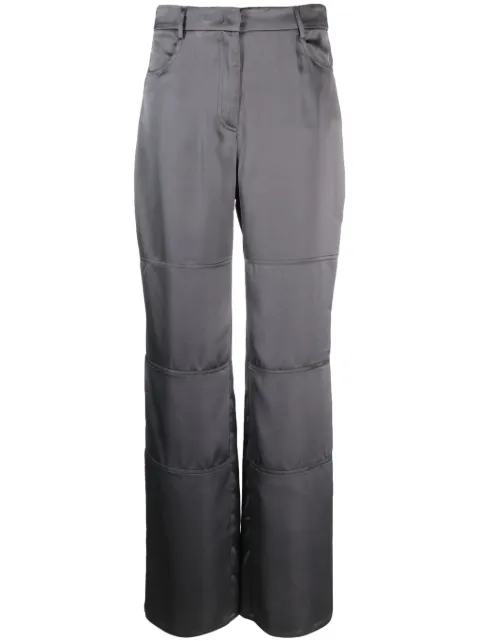 Blanca Vita straight-leg satin trousers Grey PANDANUS7814