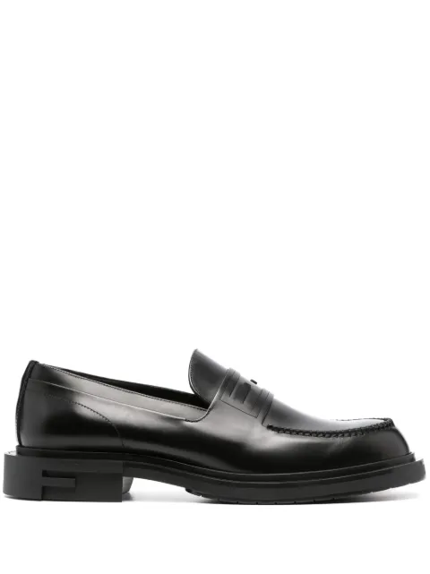 FENDI Frame leather loafers Black 7D161669F