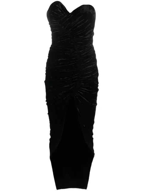 Alexandre Vauthier strapless velvet dress Black 233DR1804